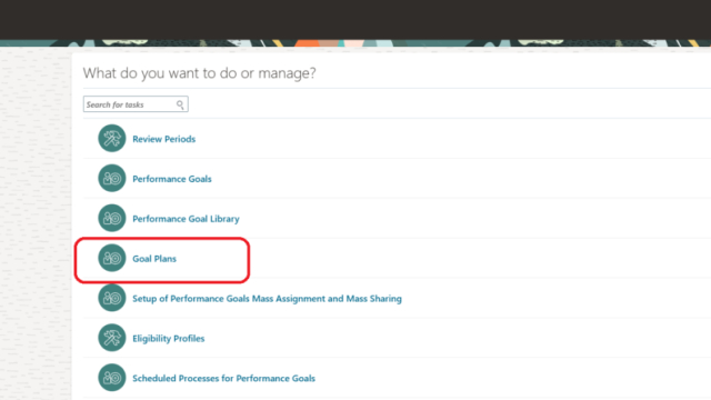 Create a Goal Plan in Oracle Fusion