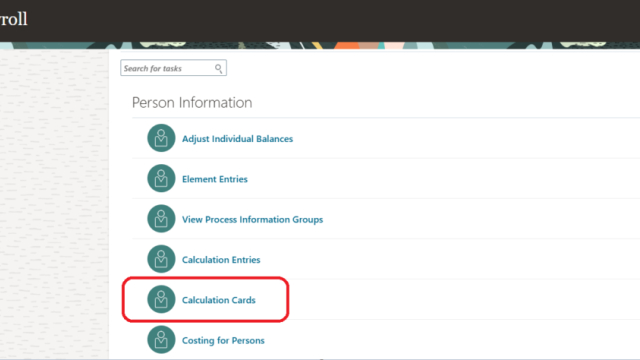 Create Garnishment Calculation Card in Oracle Fusion